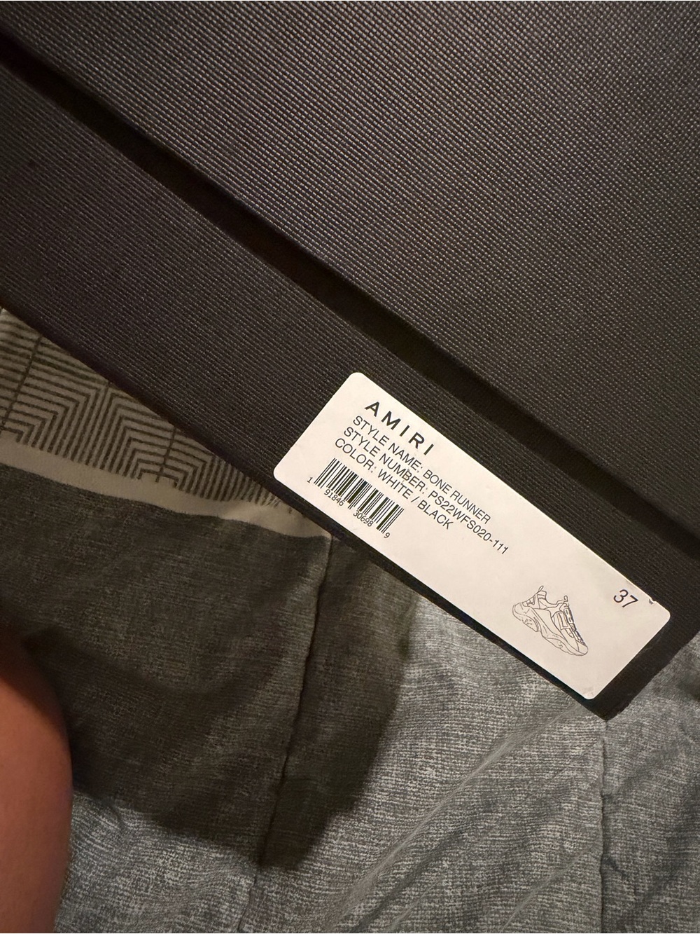 AMIRI Black Textured Sneaker Box with White Label